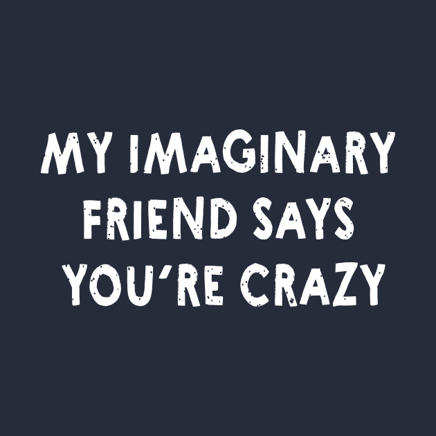 My Imaginary Friend Says You're Crazy! Funny Shirts & Gifts for Crazy Friend by teemaniac