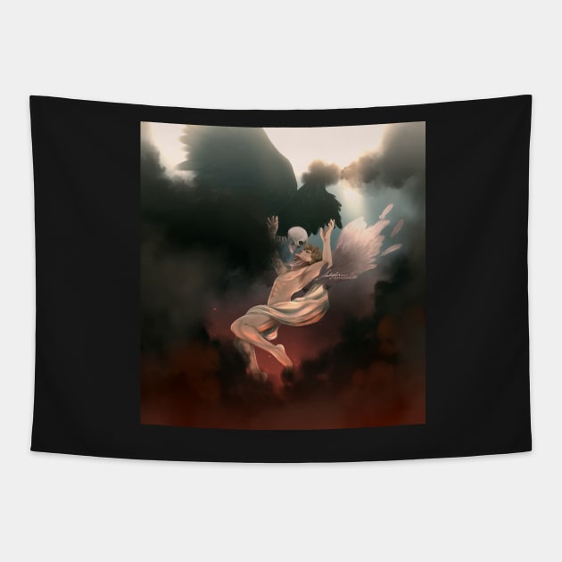 LUCIFER FALLS TO HELL Tapestry by AuCo47