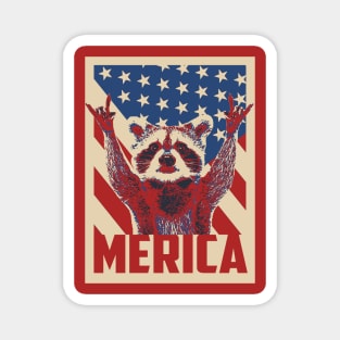 Funny Raccoon Merica 4th Of July Magnet