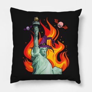 Evil Statue of Liberty Pillow