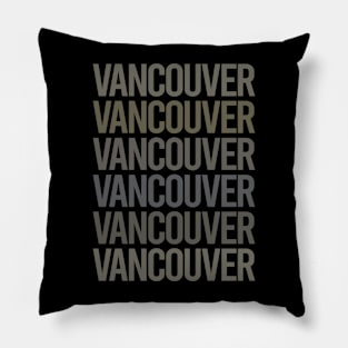 Gray Text Art Vancouver Pillow