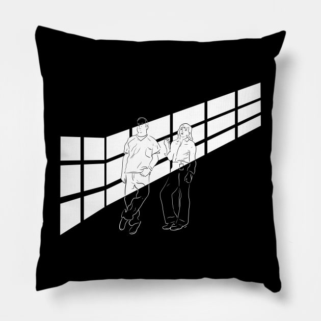 Jimmy McGill and Kim Wexler Pillow by Black Snow Comics