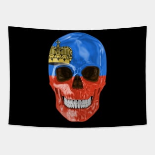 Liechtenstein Flag Skull - Gift for Liechtensteiner With Roots From Liechtenstein Tapestry