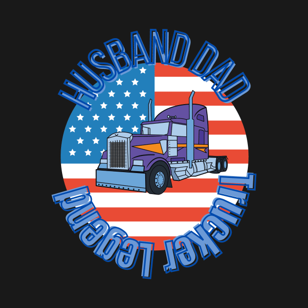Husband Dad Trucker Legend Hero by malbajshop