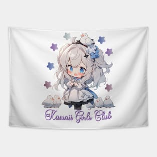 Kawaii Girls Club - Cute Chibi Girl Tapestry