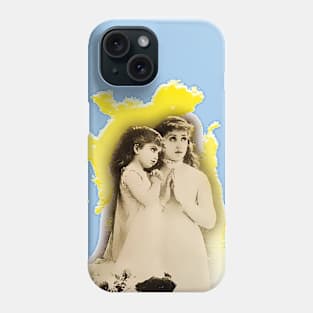 Christian girls praying with folded hands in act of faith Phone Case