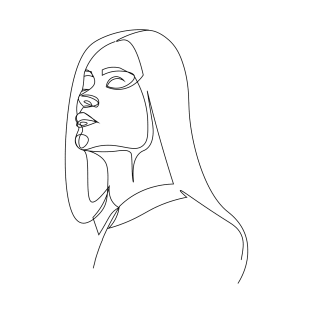 One line woman face drawing T-Shirt