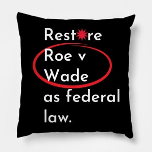 abortion, Restore Roe V Wade as federal law Pillow