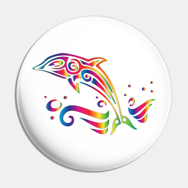 Dolphin in multicoloured prismatic design Pin by Montanescu