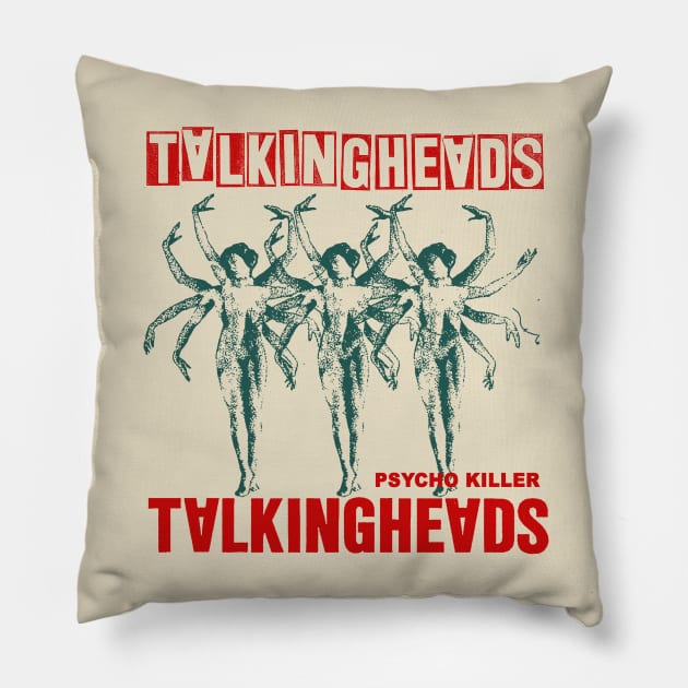 70s talking heads vintage art Pillow by psninetynine