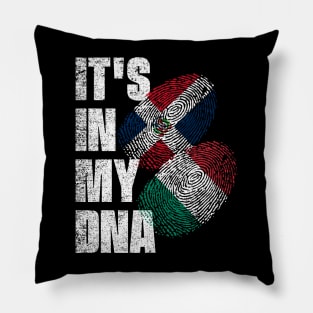 Italian And Dominican Mix DNA Flag Heritage Pillow