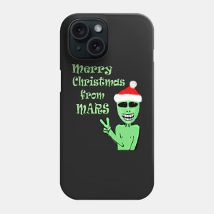 Merry Christmas from Mars Green Martian Phone Case