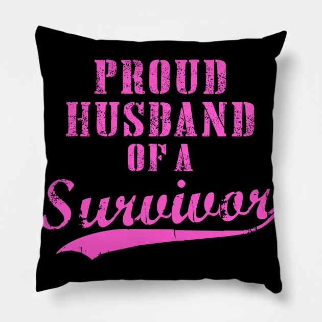 Proud Husband Of A Survivor Pillow by jpmariano