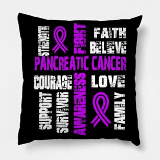 Support Believe And Fight Pancreatic Cancer Pillow