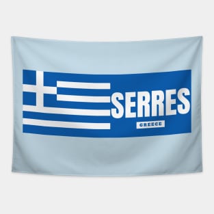 Serres City with Greek Flag Tapestry