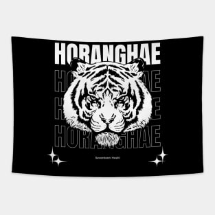 Seventeen SVT Hoshi horanghae typography tiger carat | Morcaworks Tapestry
