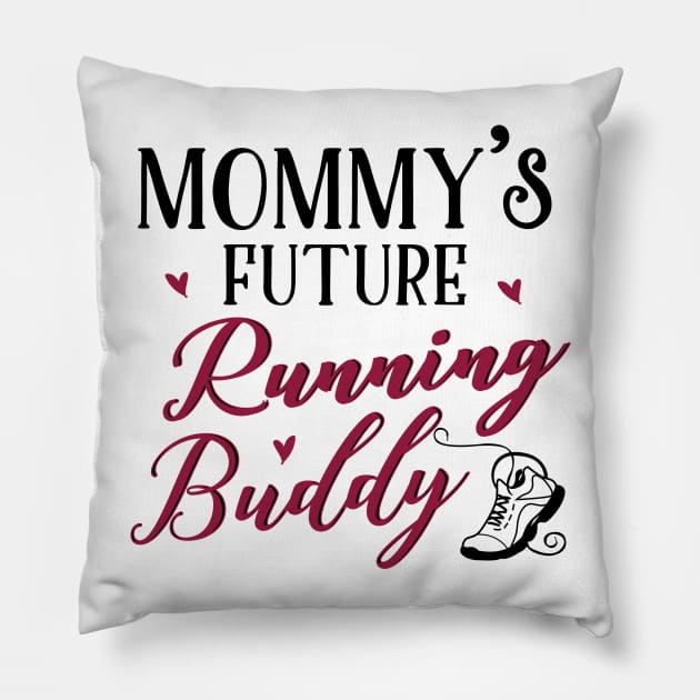 Running Mom and Baby Matching T-shirts Gift Pillow by KsuAnn