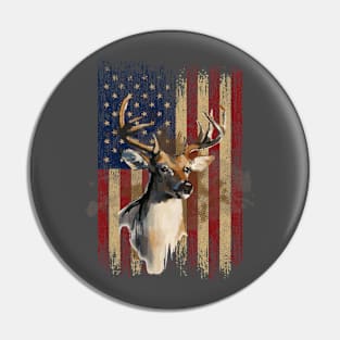 deer usa flag Pin