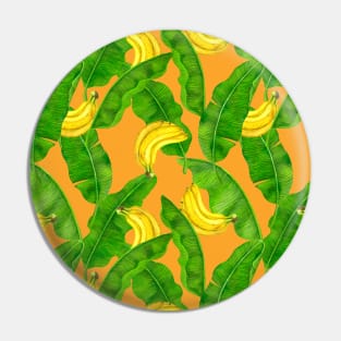 Bananas and leaves watercolor design Pin