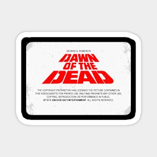 Dawn of the Dead VHS Label Magnet