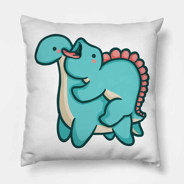 Cute dinosaurs, hug attack, hugging dino Pillow by hugadino