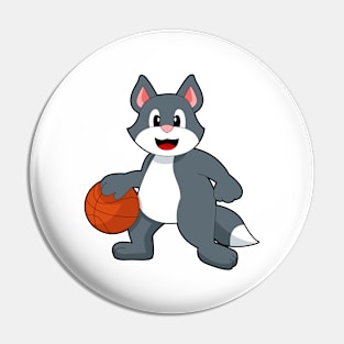 Cat Basketball player Basketball Pin