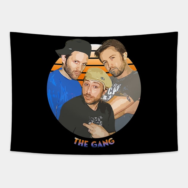 The Gang // Circle Retro Tapestry by Sunny Legends