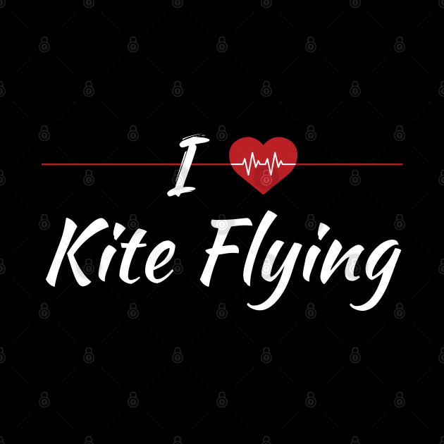 I Love Kite Fliying Cute Red Heart by SAM DLS