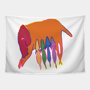 Rainbow Dog Tapestry