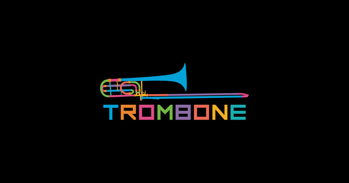 Vibrant Trombone in Rainbow Colors - Trombone - Sticker | TeePublic