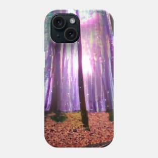 Ilustracion de bosque magico hecho por una I.A Phone Case