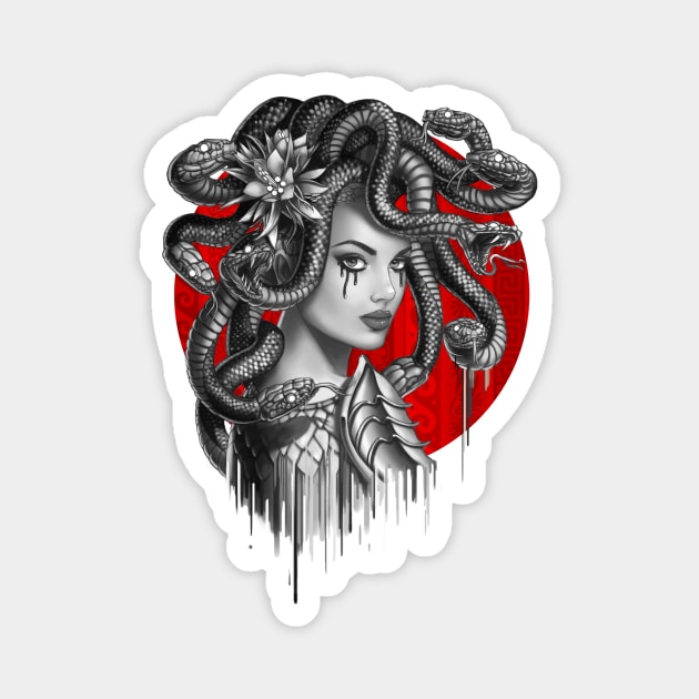 Medusa Red Dot Magnet by bomazu