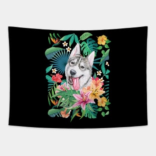 Tropical Siberian Husky 8 Tapestry