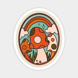 Stained Glass Mushroom Magnet