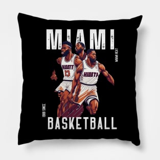 Miami heat basketball  vector graphic design Pillow