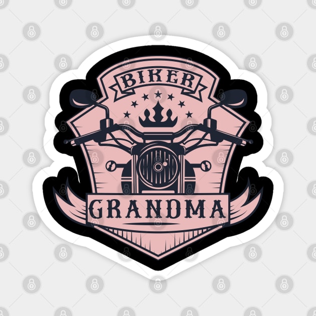 Biker Grandma Pink Motorcycle Granny Magnet by EPDROCKS