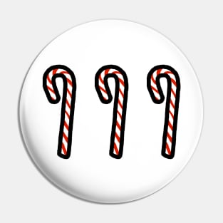 Three Candy Canes Christmas Pin