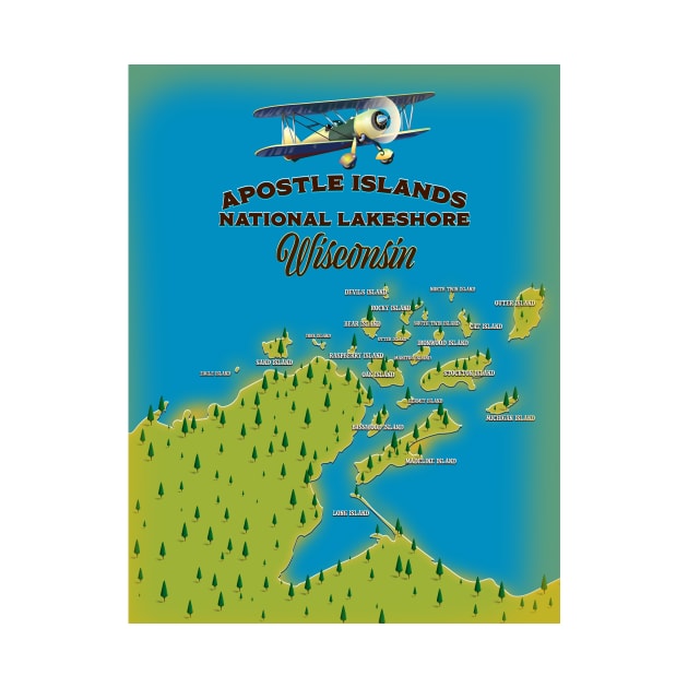 Apostle Islands National Lakeshore map, by nickemporium1