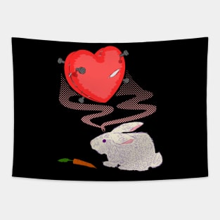 Stitched Heart And Rabbit Tapestry
