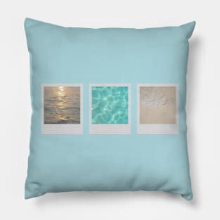 Tryptic: Sea Polaroids (abstract nature photography) Pillow