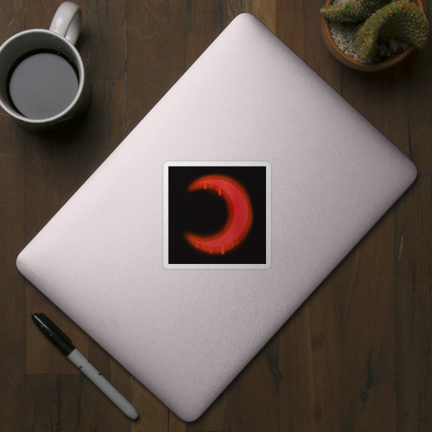 Dripping Blood Moon - Aesthetic - Sticker