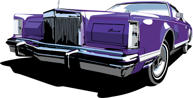 1970s Lincoln Continental in purple Kids T-Shirt by candcretro