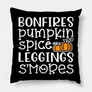 Bonfires Pumpkin Spice Leggings S'mores Halloween Fall Autumn Cute Pillow