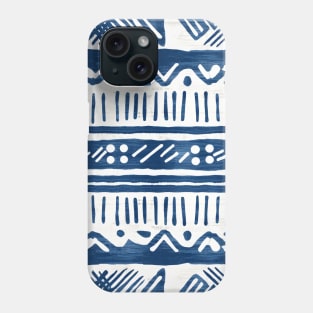 Boho Coastal Indigo Blue and White Pattern Phone Case