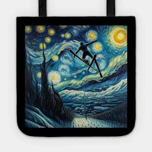 Ski Jumping Starry Night - Winter Sports Tote