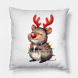 Christmas Red Nose Mouse Pillow