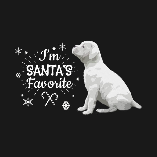 Santa's Favorite, Christmas White Boxer Dog by 3QuartersToday