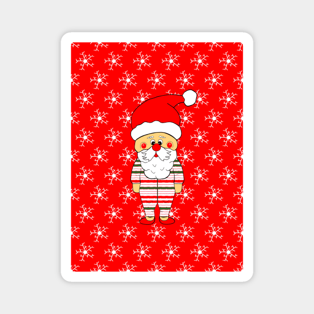 FUNNY Santa Claus In His Christmas PJs Magnet by SartorisArt1