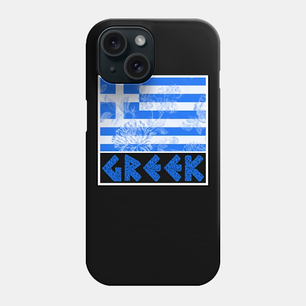 Greek flag. Greek flower Phone Case by Jakavonis