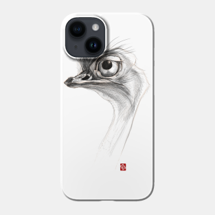 Ostrich Phone Case - Sketchy Ostrich by Khasis